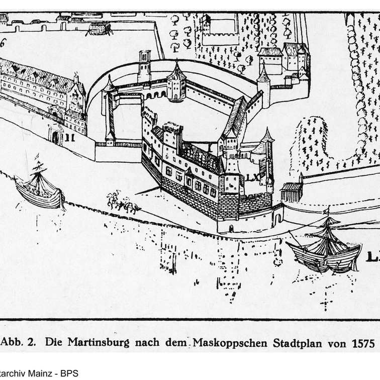 Kurfürstliches Schloss vor Erbauung der Martinsburg 1478/81