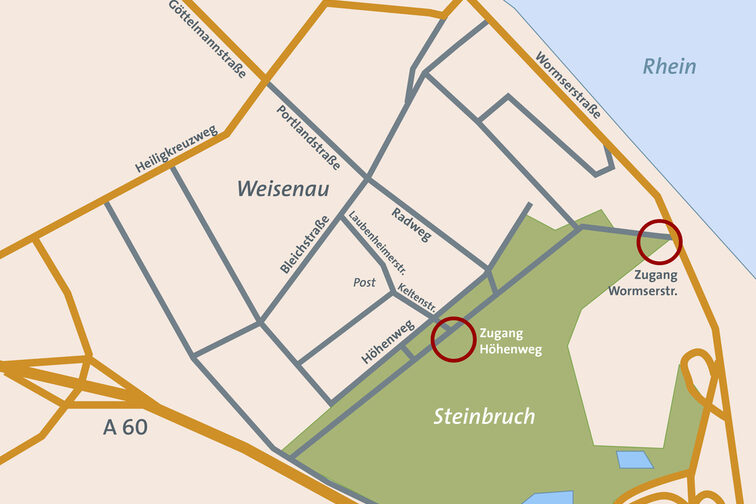 Zugangsplan Steinbruch Weisenau