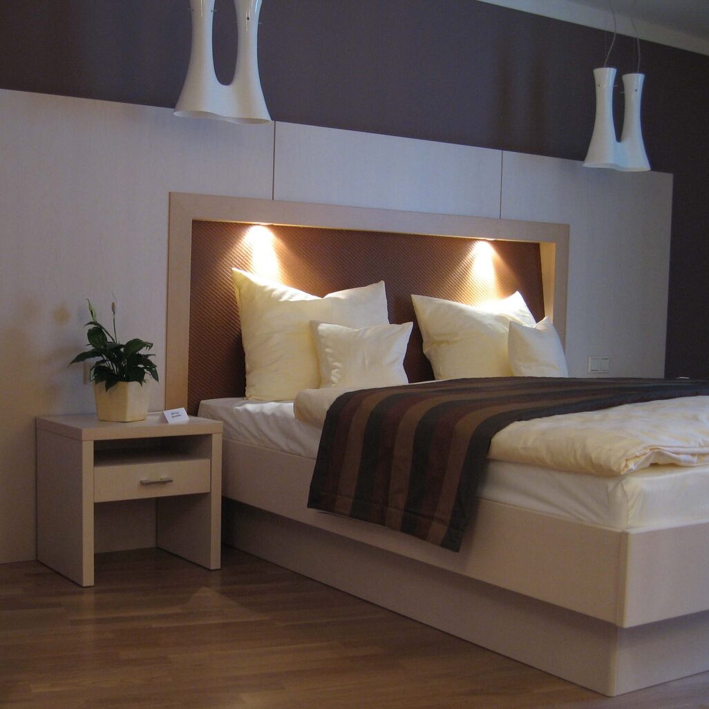 Doppelbett im Gästehaus Reßler