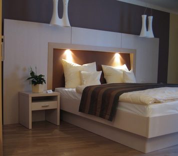Doppelbett im Gästehaus Reßler