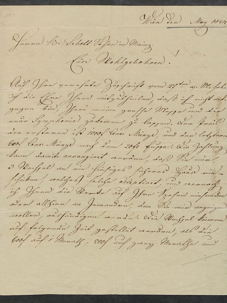 Letter dated May 20, 1824 from another hand page 1