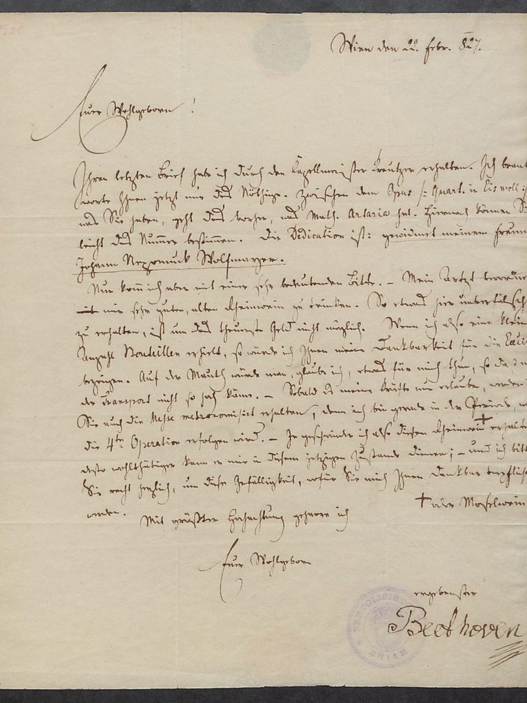 Letter dated February 22, 1827 from another hand