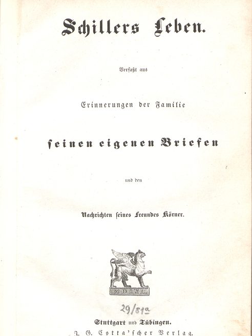 Titelseite Schillers Leben