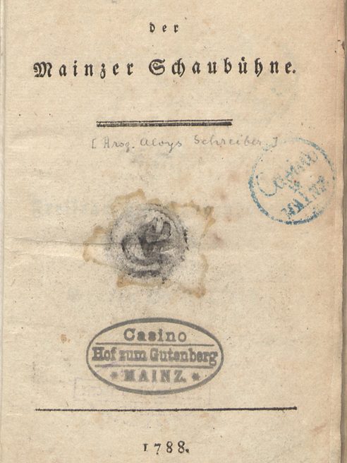 Titelseite Tagebuch der Mainzer Schaubühne 1788