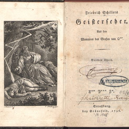 Titelseite und Frontispiz Friedrich Schillers Geisterseher