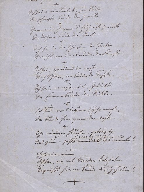 Peter Cornelius: Varianten zu Schiller. Autograph