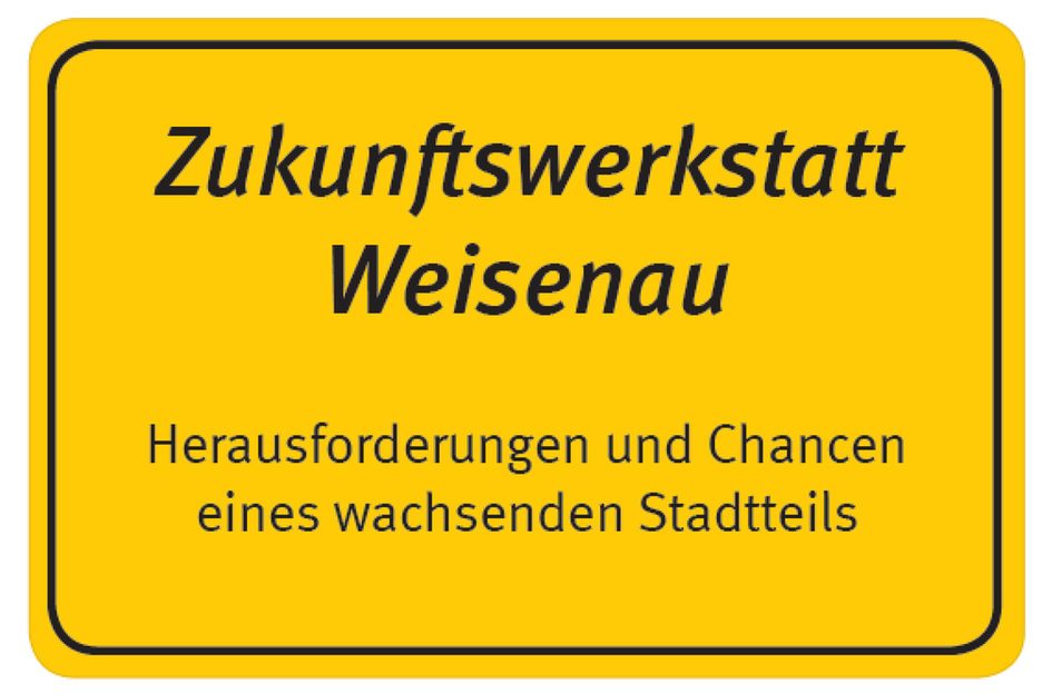 Logo del Weisenau Future Workshop nello stile di un cartello cittadino
