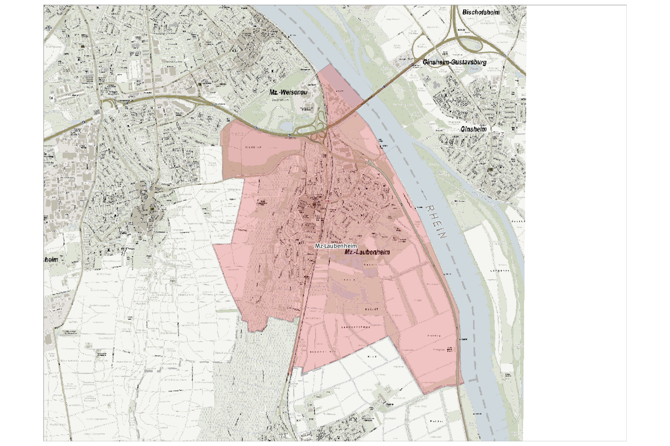 Zone d'intervention de la FF-Laubenheim.