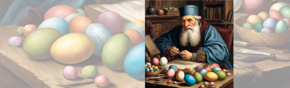 Gutenberg bemalt Eier