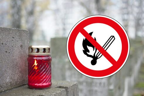 Cartello di divieto: accendere fiammiferi