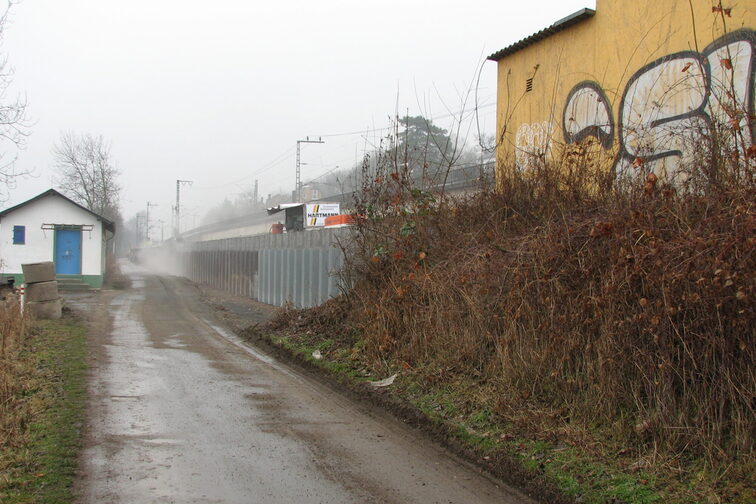 Die Trasse vor dem Bau der Mauer