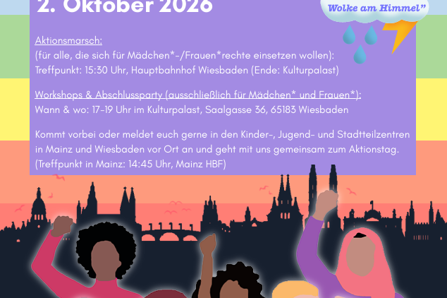 Volantino: Marcia di protesta in occasione della Giornata mondiale delle ragazze* il 2 ottobre 2026
