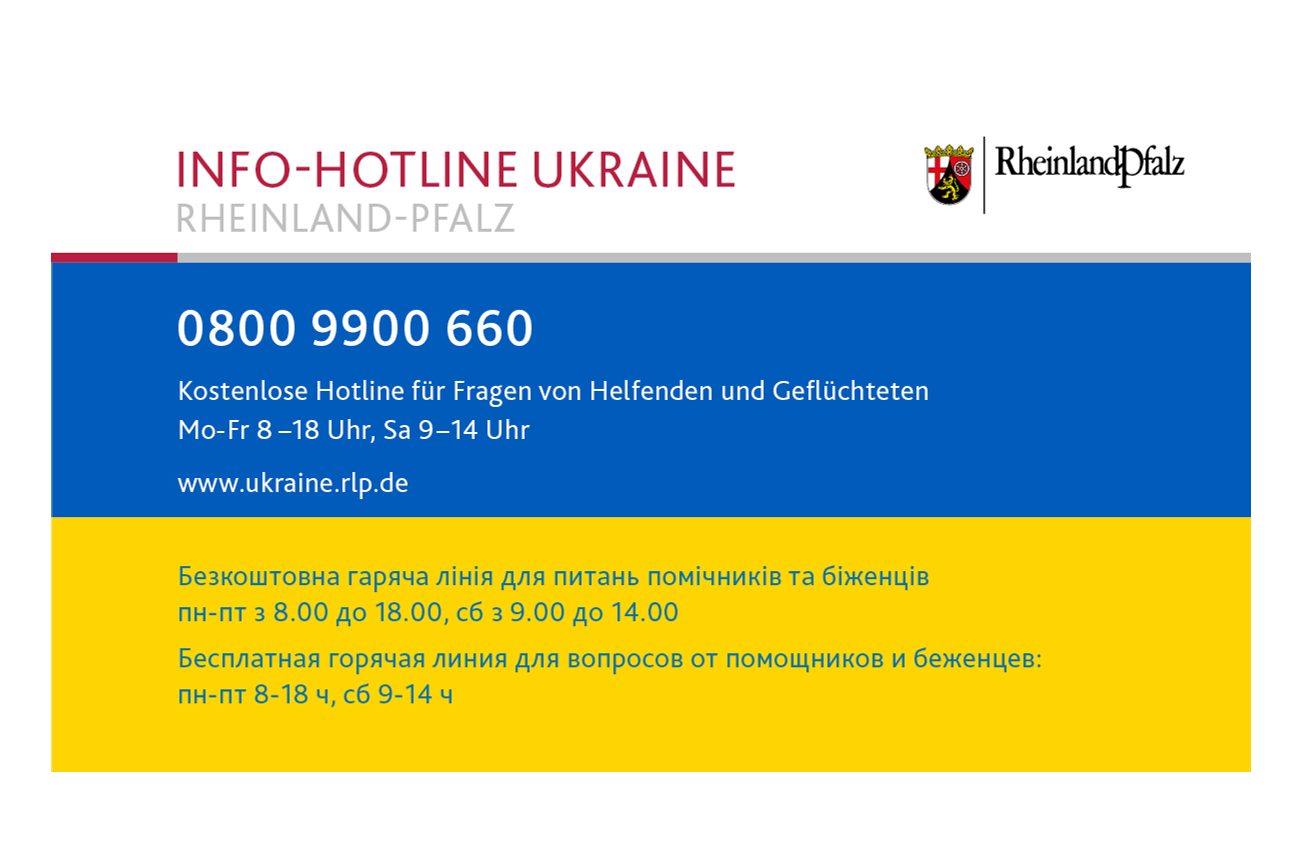 Numero verde Ucraina Renania-Palatinato: Numero verde 0800 9900 660