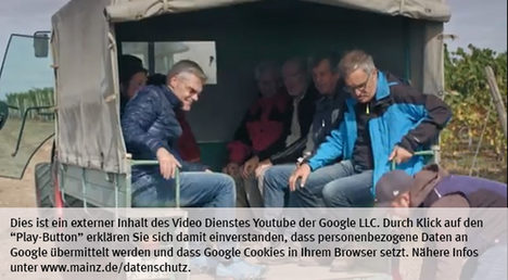 Die Landeshauptstadt Mainz nutzt den Video-Dienst Youtube. Vor einem Klick auf den Play-Button empfängt Youtube keine Daten und setzt keine Cookies. Nähere Informationen über Youtube finden Sie in den Datenschutzinformationen zu unserem Youtube-Kanal: www.mainz.de/datenschutz