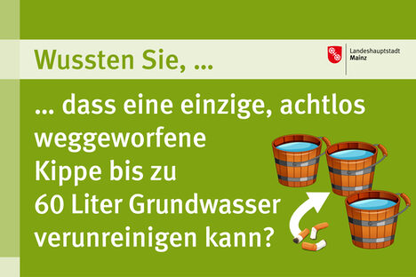 Eine einzige Kippe kann bis zu 60 l Grundwasser verunreinigen